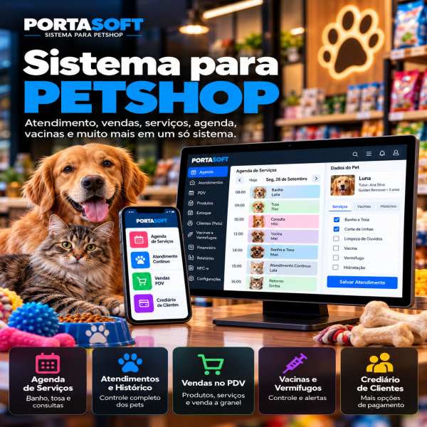 Sistema para Pet Shop com Agenda, PDV e Gestão